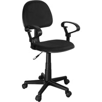 Xtech Contemporary Cloth Office Chair with Armrests - Black-Student chair with a contemporary style provides support and mobility at home or dorm room