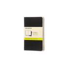 Moleskine Cahier Plain Soft Cover Journal with Pocket - 3.5" x 5.5" - Black - 3 Pack-Black flexible cardboard cover