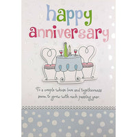Rosedale 5-1/2" x 8" Humorous Anniversary Greeting Cards And Envelopes, 6 Pack (19646)-Printed on premium uncoated card stock