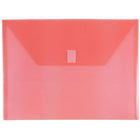 JAM Paper Plastic Envelopes with VELCRO Brand Closure, Letter Booklet, 9.75 x 13, Red Poly, 12 Pack-Poly Envelope
