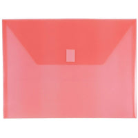JAM Paper Plastic Envelopes with VELCRO Brand Closure, Letter Booklet, 9.75 x 13, Red Poly, 12 Pack-Poly Envelope