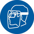 Accuform Signs Face Shield Pictogram Labels, Vinyl, Roll, 4" L x 4" W-Format Roll