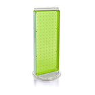 Azar Displays 20" x 8" 2-Sided Revolving Pegboard Counter Unit, Green (700508-GRE)-Two-sided display stands on a clear plastic revolving base, providing easy customer access