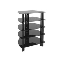 CorLiving TRL-801-C Laguna Glass Component Stand, Satin Black-Store all of your A/V components while maintaining optimal airflow