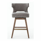 Plata Decor Taski Stool with Wood Base - Grey-High back