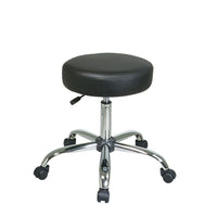 Work Smart Backless Stool, Black-Pneumatic Height Adjustment