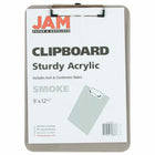 JAM Paper Standard Plastic Clipboard - Smoke - 2 Pack-Size: Letter (9 x 12.5 inches). Easy to stack and organize. Fits in most bags, backpacks, and brief cases.