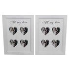 Cathay Importers "All My Love" Hearts Collage Wood Photo Frame, 4 Photos, 3" x 3" Size, White, 2 Pack-Each frame displays up to 4 of your cherished 3" x 3" photos.