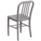 Flash Furniture Silver Metal Indoor-Outdoor Chair-Silver Powder Coat Finish