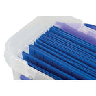 Bankers Box Heavy-duty Letter-Size Plastic Portable File Storage Box-Built-in hanging rails keep letter-size files organized and accessible
