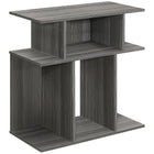Monarch Specialties 2481 Accent Table - 24"H/Grey-6 open concept display shelves to place books and decorative objects