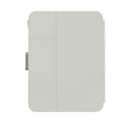 Speck Balance Folio Case with Microban for iPad Mini (2021) - Velvet Green/Oakmoss Green-The case cover converts into a convenient typing stand, plus you can adjust the angle for viewing videos anywhere and everywhere