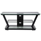Flash Furniture Harbor Hills Glass TV Stand with Black Metal Frame (NAN-JH-1760-GG)-Contemporary Style