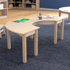 Flash Furniture Bright Beginnings Commercial Grade Wooden Half Circle Preschool Classroom Activity Table (MKME088014)-Glossy Beech Finish Matches Any Decor