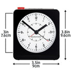 Marathon Analog Alarm Clock with Auto Night Light, Black/White (CL030053BK-WH)-Ambient light sensor triggers a soft glow to illuminate the dial when placed in low light