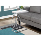 Monarch Specialties 3184 Accent Table - Glossy White With Chrome Metal-Stylish chrome metal supports for a classic contemporary look