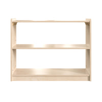 Flash Furniture Bright Beginnings Commercial Grade 2 Shelf Wooden Classroom Open Storage Unit,Safe,Kid Friendly Design - Natural-2 Shelf Wooden Classroom Storage Unit