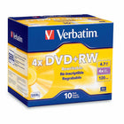 Verbatim DVD+RW 4.7GB 4X with Branded Surface - 10 Pack-DVD+RW 4.7GB 4X