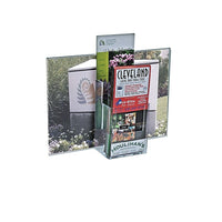 Azar Displays Vertical Acrylic Sign Holder with 2-Tier Brochure Holders, 13"W x 8.5"H, 2 Pack (252059)-Sign holder