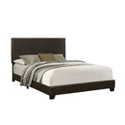 Monarch Specialties 5910Q Queen Size Bed - Dark Brown Leather-Look-Modern contemporary styling