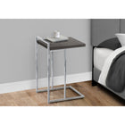 Monarch Specialties 3637 Accent Table - 25"H/Grey/Chrome Metal-Sturdy chrome metal base rises above the tabletop to form a handle that can be used to carry this lightweight table as needed in a living room or bedroom, or any room in need of a small side table