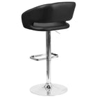 Flash Furniture Contemporary Black Vinyl Adjustable Height Barstool with Rounded Mid-Back & Chrome Base-CA117 Fire Retardant Foam