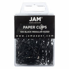JAM Paper Colored Standard 1" Paper Clips - Black - 3 Packs of 100-Color: Black