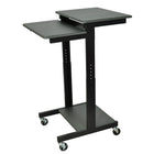 Luxor PS Mobile Adjustable Height Presentations Workstation Cart, Grey-Grey