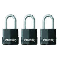 Master Lock 48mm Wide Covered Laminated Steel Padlock - 3 Pack-Rust-Oleum certified protection guarantees lock body will not rust