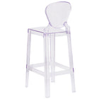 Flash Furniture Ghost Barstool with Tear Back - Transparent Crystal-Polycarbonate Molded Structure
