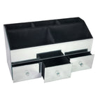 Elegance Mirrored Jewelry Organizer With 3 Drawers And 5 Compartments-Silver Colour