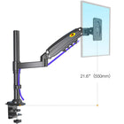 North Bayou Gas Strut Monitor Desktop Mount - 17"-27" - Black (H80)-Rotation 360-degree, Swivel 180-degree+, Tilt angle +85-degree to -30-degree
