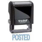 Trodat Printy "POSTED" Blue Climate Neutral Self-Inking Stamp 4911-High-quality casing mechanism and long life