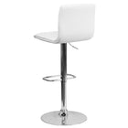 Flash Furniture Contemporary Button Tufted Vinyl Adjustable Height Barstool with Chrome Base - White-Button Tufted Covering