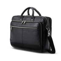 Samsonite Classic Leather Toploader 15.6", Black-Black, Top Grain Leather