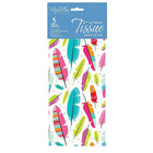 MillBrook Studio Printed Tissue, Multicoloured Feathers, 12 Pack (93071)-Tissue Paper
