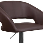 Flash Furniture Contemporary Brown Vinyl Adjustable Height Barstool with Rounded Mid-Back & Chrome Base-Swivel Seat