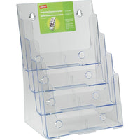 Staples 4-Tier Magazine Size Literature Holder-Unit size: 12 5/8"H x 9 1/2"W x 8"D