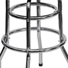 Flash Furniture Double Ring Chrome Barstool with Red Seat-Backless