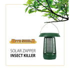 Bite Shield Solar-Powered Zapper Flying Insect Killer-Low-voltage grid kills flying pests on contact