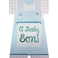 Rosedale 5-1/2" x 8" Baby Son Greeting Cards And Envelopes, 6 Pack (19675)-Printed on premium uncoated card stock