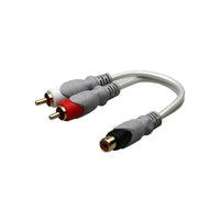 Electronic Master 6" RCA Female to 2xRCA Male Audio Cable, 1.6" x 5.5" x 7.9", Gray-Cost-effective high quality cables deliver all the sound performance to your system