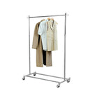 Futech A02S Rolling Garment Rack, 32"W x 43"-68"H, Chrome Rod/Silver Base, Metal-Height adjustable from 43" to 68"
