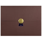 St. James Document/Certificate Holders - Gold Award Seal with Blue Ribbon - Brown - 5 Pack-Add ceremony, elegance and sincerity to the act of giving recognition