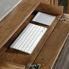 Sauder 53"W Palladia Desk - Vintage Oak-  Lower drawer with full extension slides holds letter-size hanging files