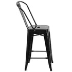 Flash Furniture Commercial Grade 24" High Black Metal Indoor-Outdoor Counter Height Stool with Back-Seat Drain Hole assists in drying