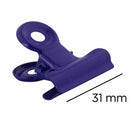 JAM Paper Metal Bulldog Clips - Medium - 31mm - Purple - 15 Pack-Size: 31mm