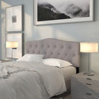 Flash Furniture Cambridge Tufted Upholstered Queen Size Headboard - Light Grey Fabric-Headboard Size: 61.5''W x 3''D x 24''H