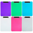 JAM Paper Standard Plastic Clipboard - Assorted Colors - 6 Pack-Our clipboards feature a durable metal clip for securing papers that has a sturdy long-lasting spring.