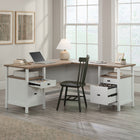 Sauder 65"W Cottage Road L-Desk - White- Lower drawers hold letter or legal size hanging files